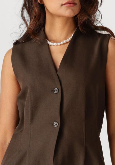 Braune NEO NOIR Strickjacke FINNA STRUCTURE VEST - large