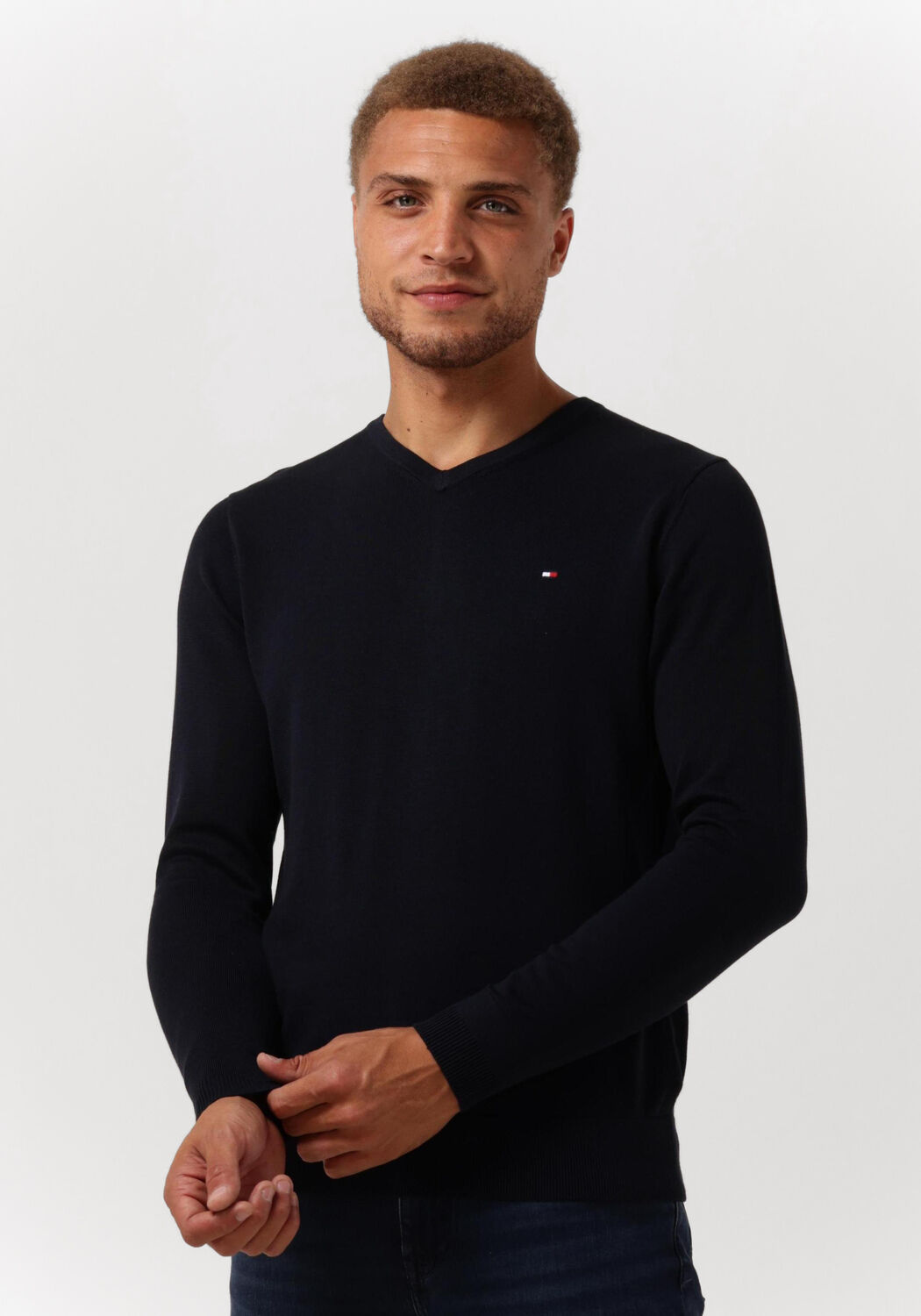 Tommy hilfiger cotton silk sales v neck