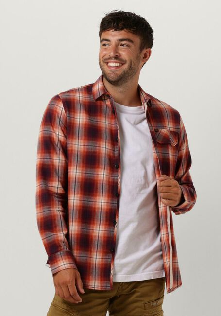 Rote PME LEGEND Casual-Oberhemd LONG SLEEVE SHIRT CTN TWILL CHECK - large