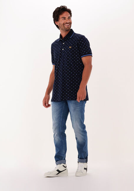 Dunkelblau PME LEGEND Polo-Shirt SHORT SLEEVE POLO FINE PIQUE ALL OVER PRINT - large
