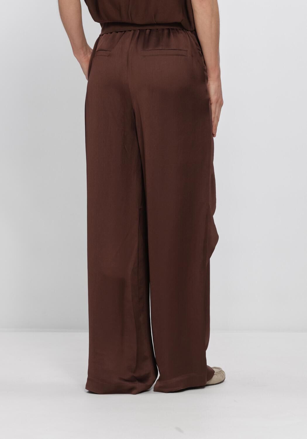 Braune SUMMUM Hosen TROUSERS HEAVY SILKY - large