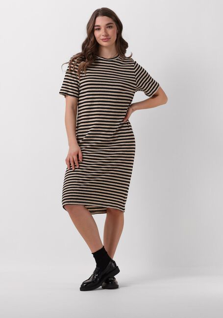 Schwarze PENN & INK Midikleid DRESS STRIPE - large