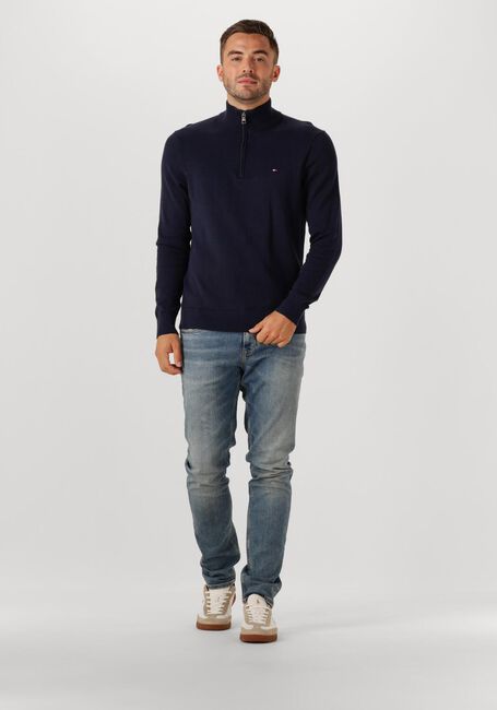 Dunkelblau TOMMY HILFIGER Pullover ESSENTIAL COTTON ZIP MOCK - large