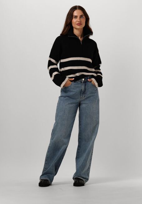Schwarze SELECTED FEMME Pullover SLFMALINE LS KNIT HALF ZIP - large