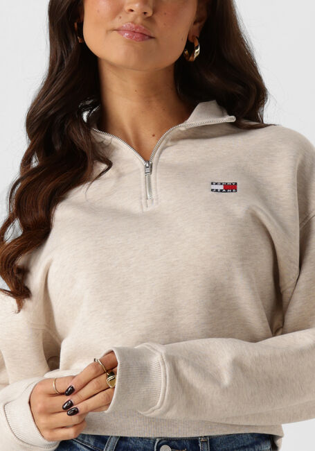 Beige TOMMY JEANS Pullover TJW BXY CRP BADGE 1/4ZIP - large