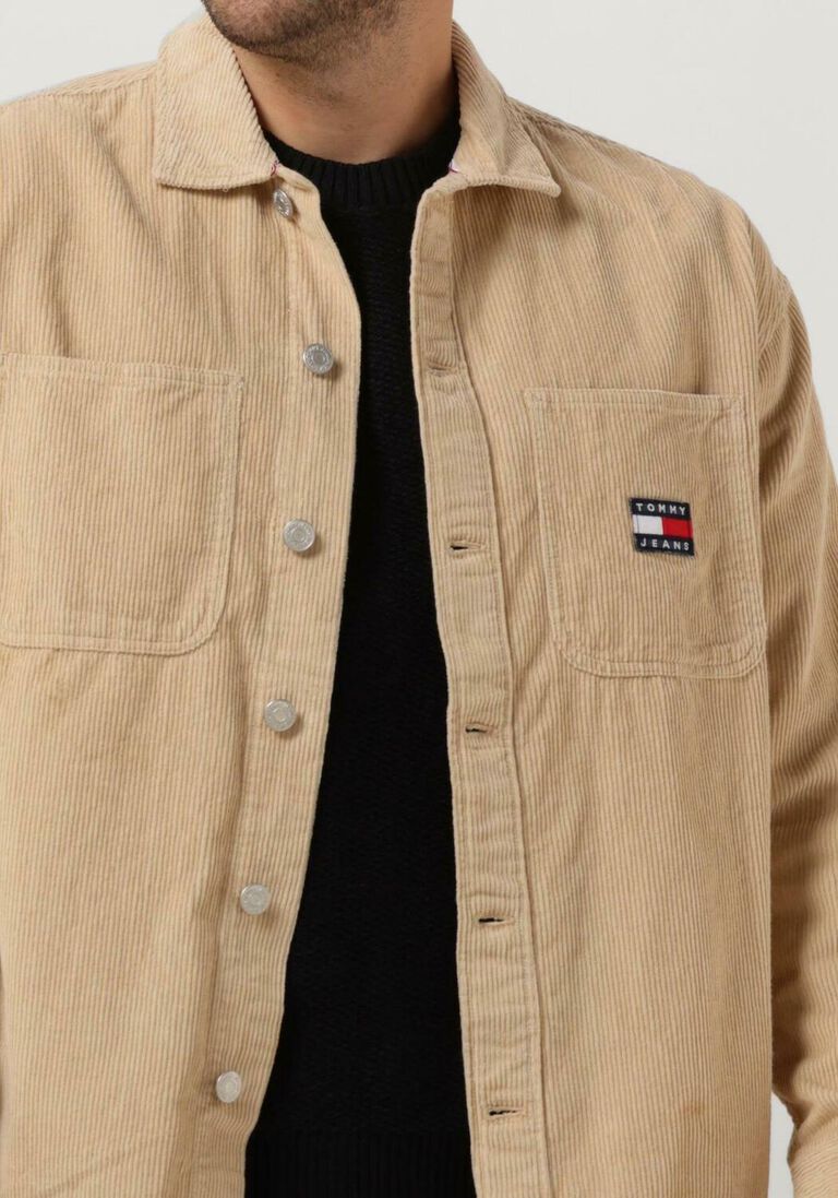 beige tommy jeans overshirt tjm chunky cord overshirt BJ8294