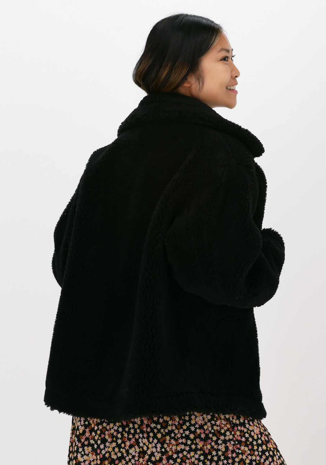 Schwarze teddyjacke damen clearance