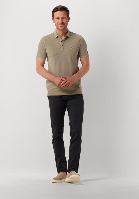 Beige CAST IRON Polo-Shirt SHORT SLEEVE POLO PIQUE GARMENT DYED - large