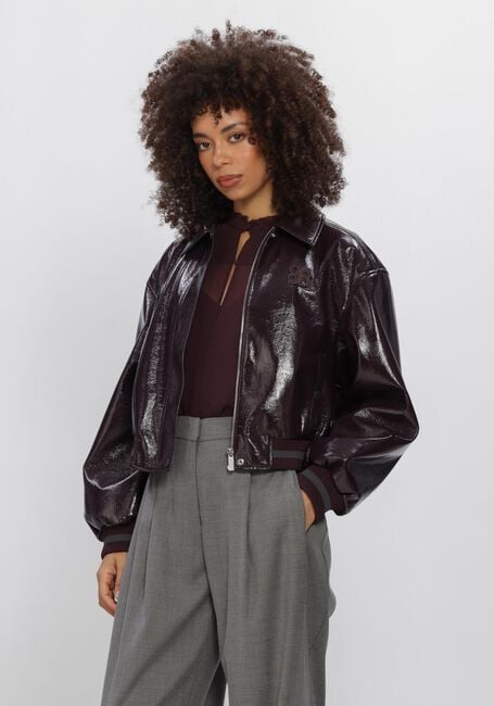 Bordeaux DANTE6 Jack DALYN FAUX CRACKLE LEATHER BOMBER - large
