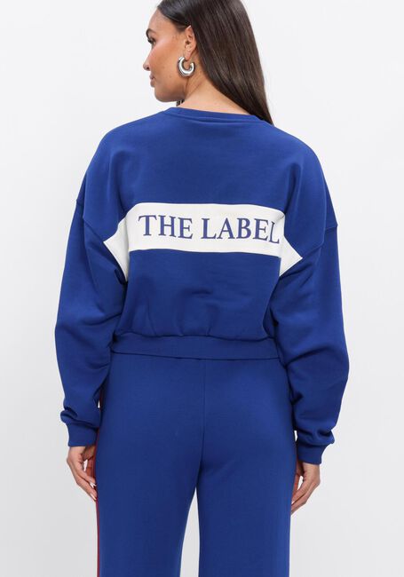 Blaue ALIX THE LABEL Sweatshirt LADIES KNITTED LOGO TAPE SWEATER - large