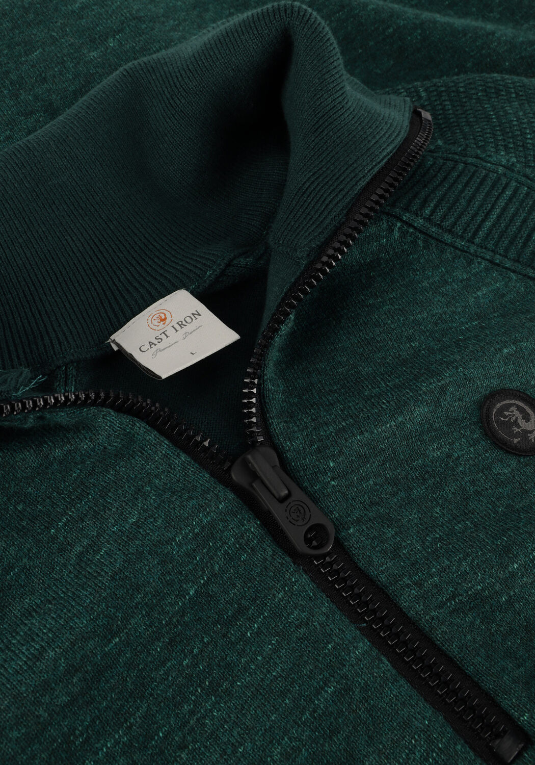 Gr&uuml;ne CAST IRON Pullover HALF ZIP COLLAR COTTON HEATHER PLATED HALF ZIP - large