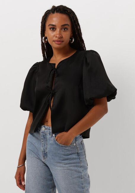 Schwarze NEO NOIR Blusen ASKA DULL SATIN BLOUSE - large