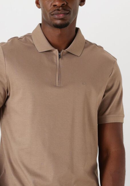 Braune CALVIN KLEIN Polo-Shirt LIQUID TOUCH WELT ZIP POLO - large
