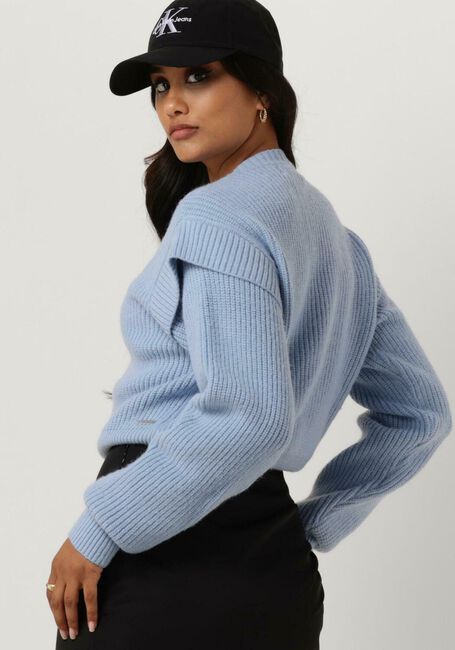 Hellblau COLOURFUL REBEL Pullover TOBY SLEEVE DETAIL KNIT - large