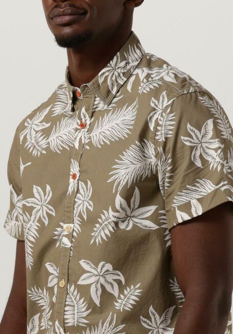 Khaki SCOTCH & SODA Casual-Oberhemd PRINTED + WASHED SHORT SLEEVE POPLIN SHIRT - large