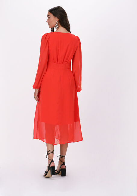 Rote NA-KD Midikleid BUTTON FRONT SLIT DRESS - large