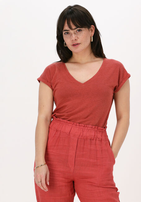 Rote BY-BAR T-shirt MILA LINEN TOP - large