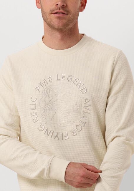 Beige PME LEGEND Pullover CREWNECK WAFFLE JERSEY - large