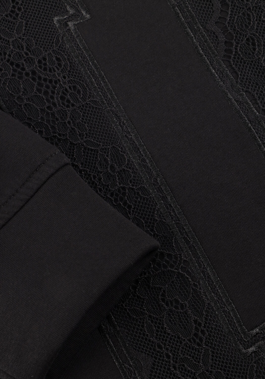 Schwarze HAUTE L'AMITI&Eacute; Sweatshirt LACE APPLICATION SWEAT - large