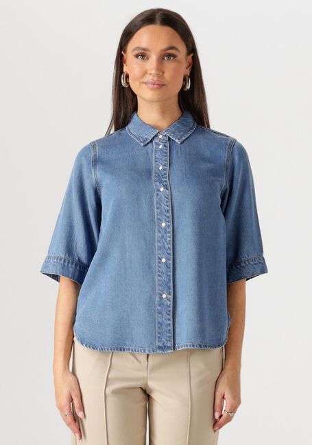 Blaue OBJECT Blusen OBJFRAME 2/4 RE DENIM TOP - large