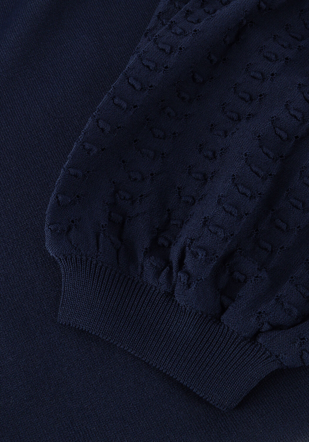 Blaue JANSEN AMSTERDAM Top TANDA TOP K 136 SHORT PUFFED SLEEVE - large