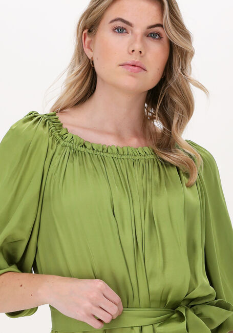 Grüne ACCESS Maxikleid OFF SHOULDER SATIN DRESS - large
