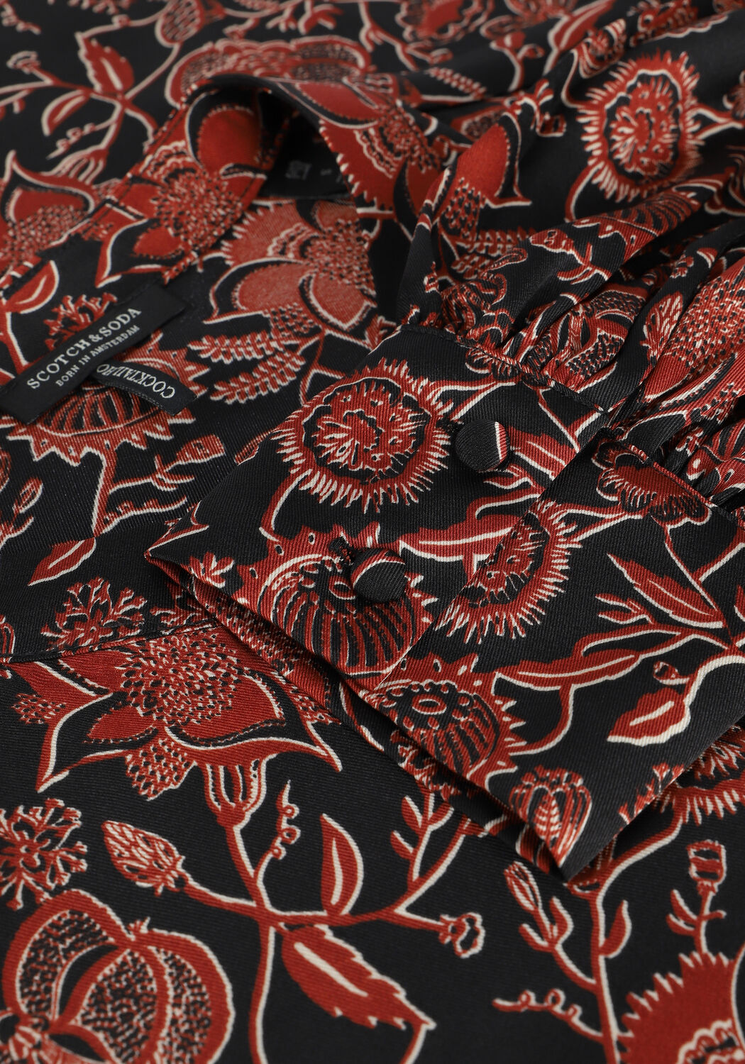 Rote SCOTCH & SODA Minikleid PRINTED MINI DRESS WITH WAIST - large