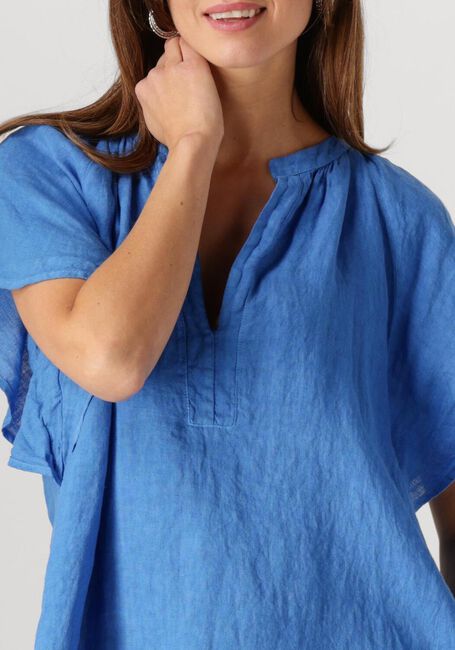 Blaue BY-BAR Minikleid VINA LINEN DRESS - large