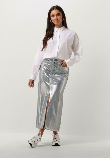Hellblau CO'COUTURE Maxirock FOIL DENIM SKIRT - large