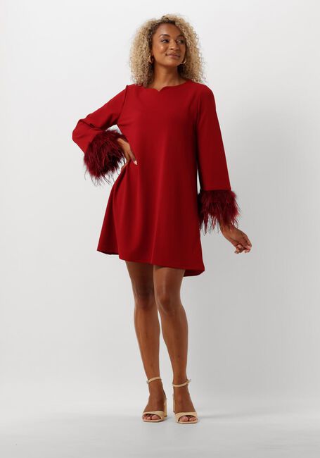 Rote ANA ALCAZAR Minikleid DRESS FEATHERS - large