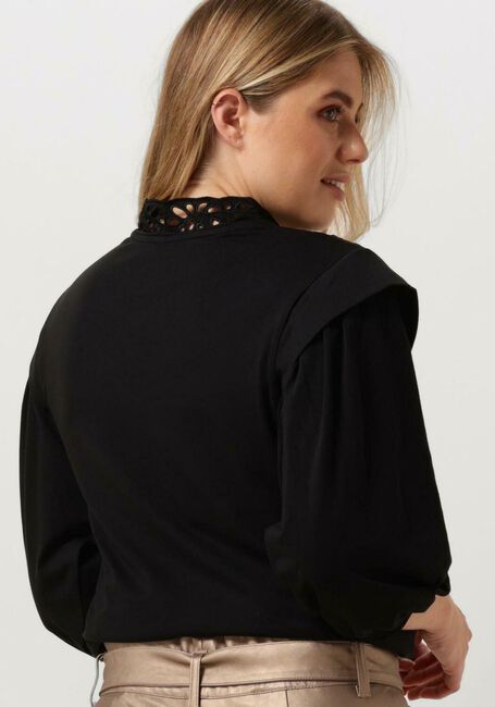 Schwarze SUMMUM Top JERSEY TOP 3/4 SLEEVE JERSEY AND EMBROIDERY MIC - large