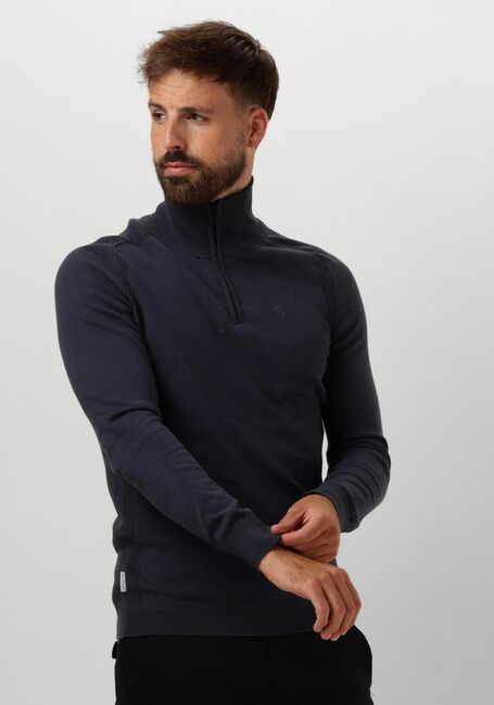 Blaue CAST IRON Pullover HALF ZIP COLLAR ESSENTIAL COTTON STRETCH - large