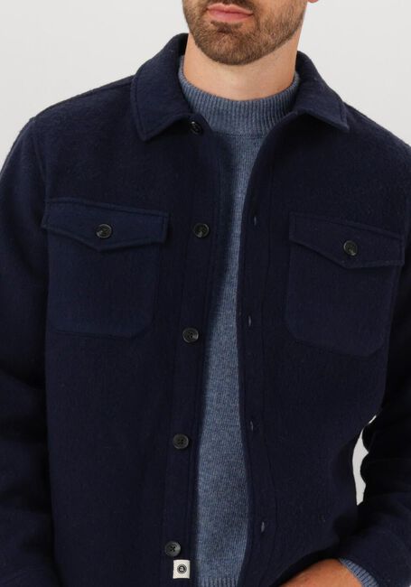 Dunkelblau ANERKJENDT Overshirt AKOSCAR BOILED WOOL OVERSHIRT - large