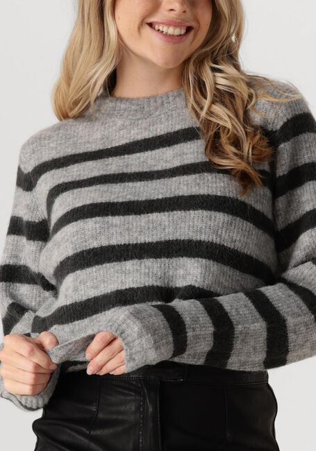 Graue MOS MOSH Pullover THORA STRIPE CREWNECK KNIT - large
