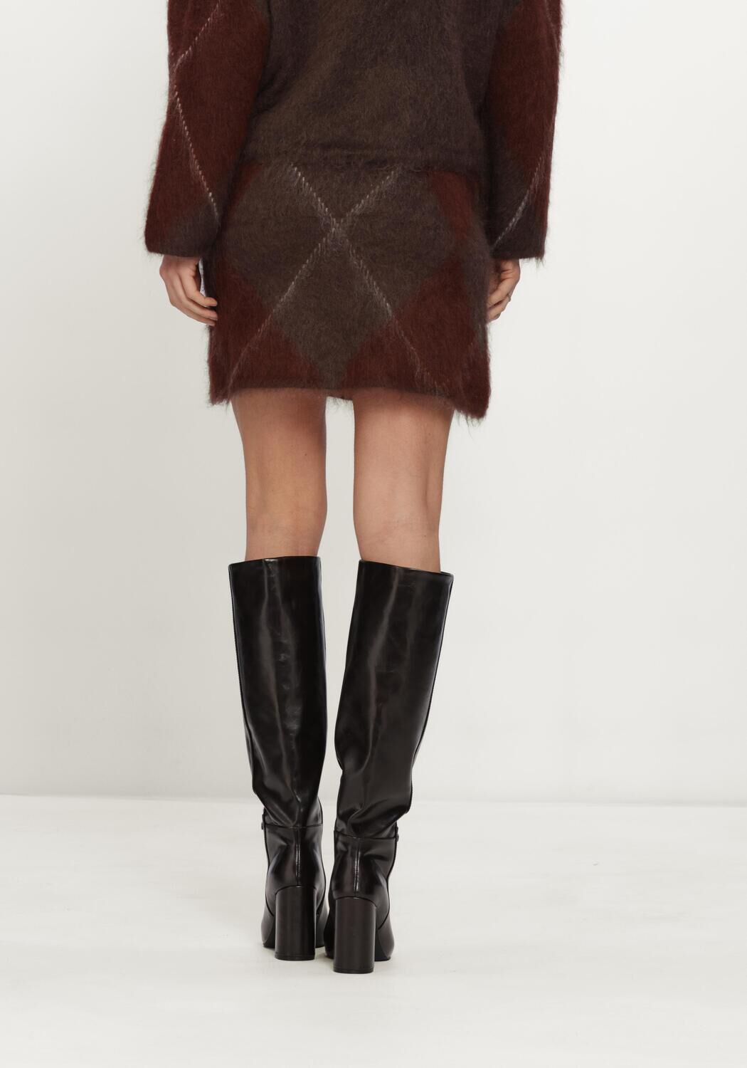 Braune Y.A.S. Minirock YASARGY HW MOHAIR BLEND KNIT SKIRT - large
