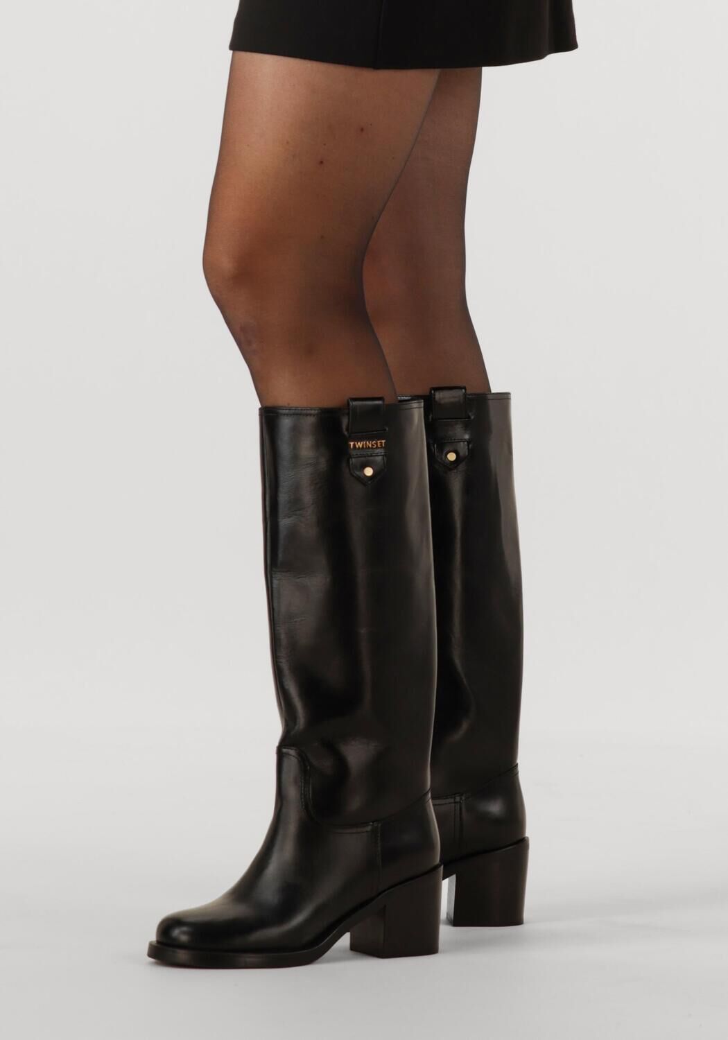 Schwarze TWINSET MILANO Hohe Stiefel 252TCP080 - large