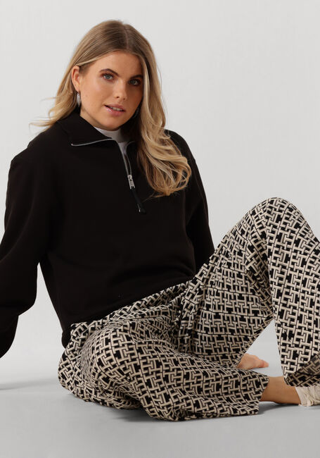 Schwarze TOMMY HILFIGER Sweatshirt SMD CROP 1/2 ZIP SWEATSHIRT - large