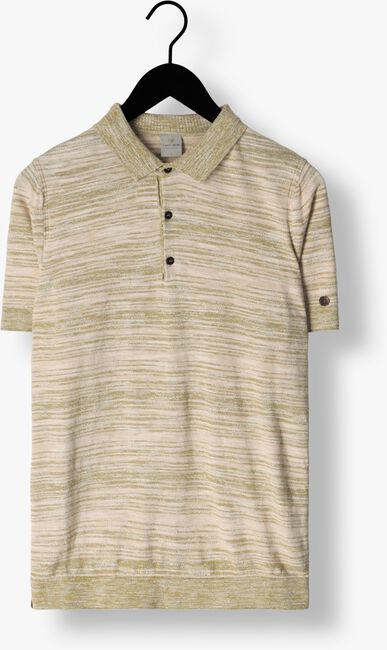 Grüne CAST IRON Polo-Shirt SHORT SLEEVE POLO COTTON SLUB STRIPE KNITTED POLO - large