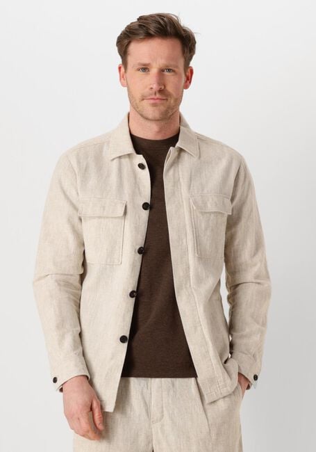 Sand PROFUOMO Overshirts OVERSHIRT COTTON LINEN - large