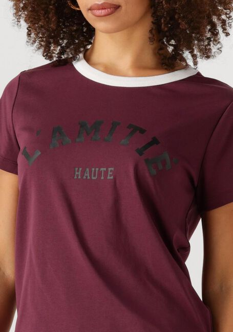 Bordeaux HAUTE L'AMITIÉ T-shirt NECKLINE LOGO TEE - large