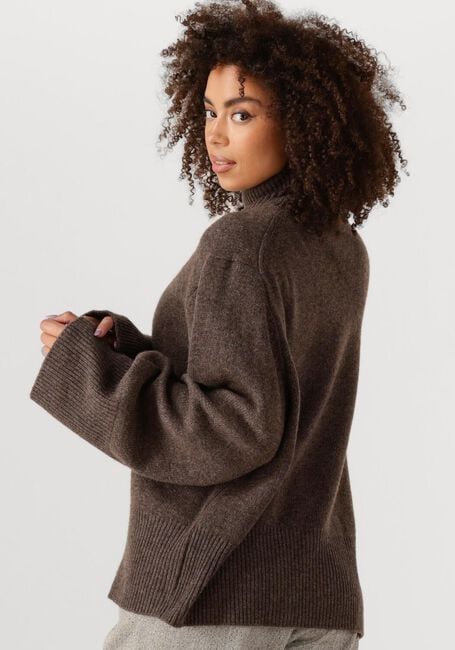 Braune SECOND FEMALE Rollkragenpullover ALPHA KNIT T-NECK - large