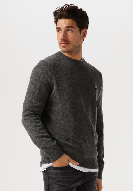 Dunkelgrau LYLE & SCOTT Pullover LAMBSWOOL BLEND CREW NECK JUMPER - large