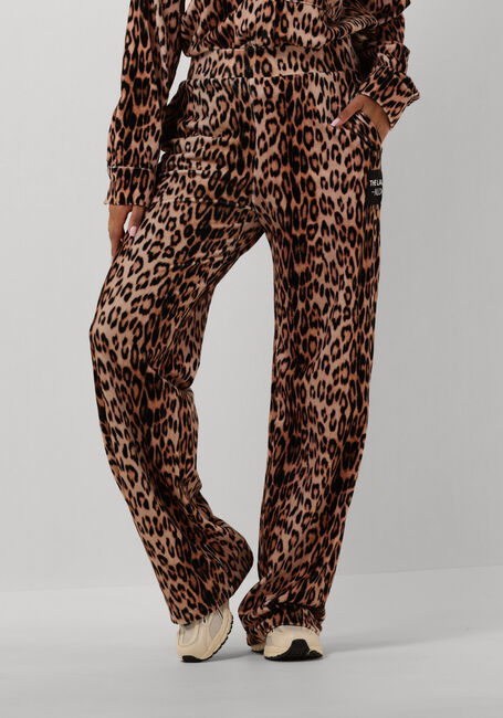 Braune ALIX THE LABEL Weite Hose LADIES WOVEN LEOPARD VELVET PANTS - large