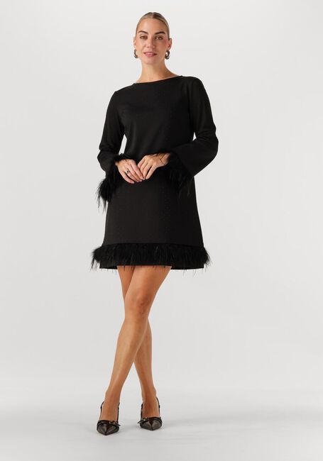 Schwarze ANA ALCAZAR Minikleid DRESS FEATHERS - large