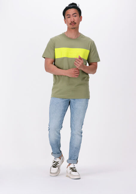 Olive CALVIN KLEIN T-shirt BLOCKING INSTITUTIONAL TEE - large