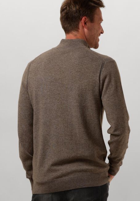 Braune PROFUOMO Pullover PULLOVER HALF ZIP BUTTON - large