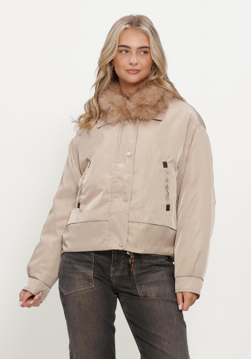 Beige NUKUS Wattierte Jack PAULA JACKET - large