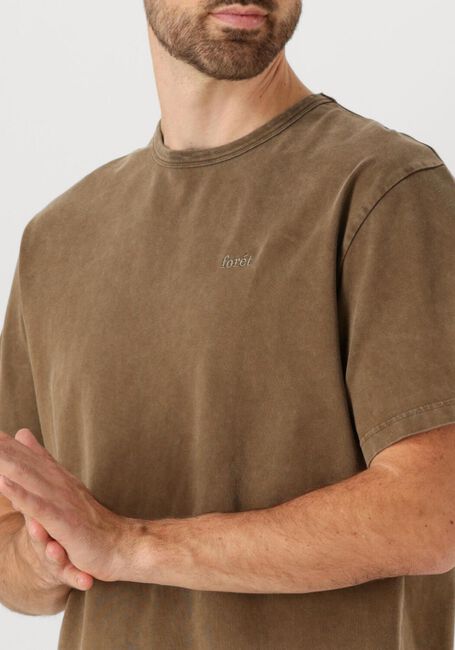 Braune FORÉT T-shirt OAK FADED WASH T-SHIRT - large