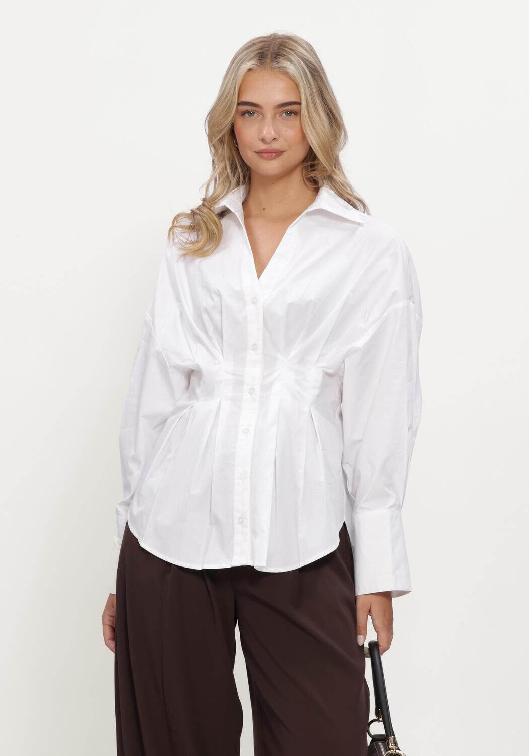 Wei&szlig;e REFINED DEPARTMENT Blusen LADIES WOVEN TAILLERED BLOUSE GUUSJE - large