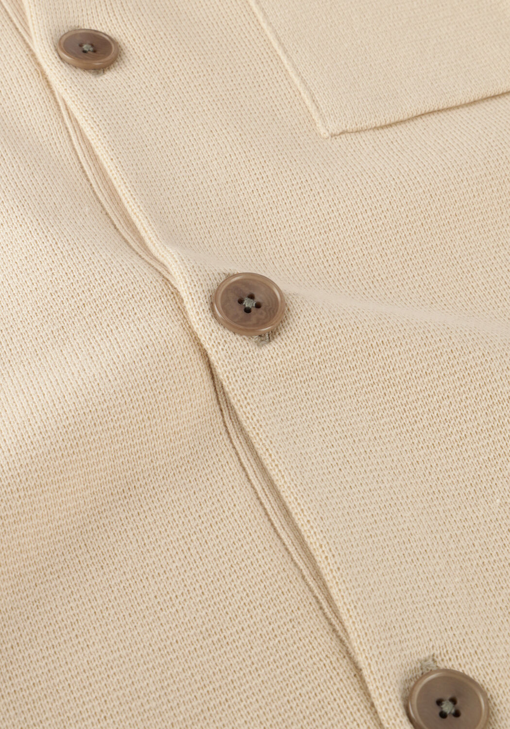 Beige SELECTED MEN Strickjacke SLHMIKE LIGHT LS KNIT RELAXED POLO CARDIGAN - large